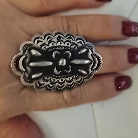 Leander Tahe Sterling Concho Ring  Size 7 - Picture 5 of 5